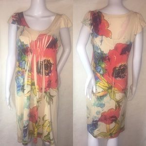 One World Floral Knit Midi Dress Size L